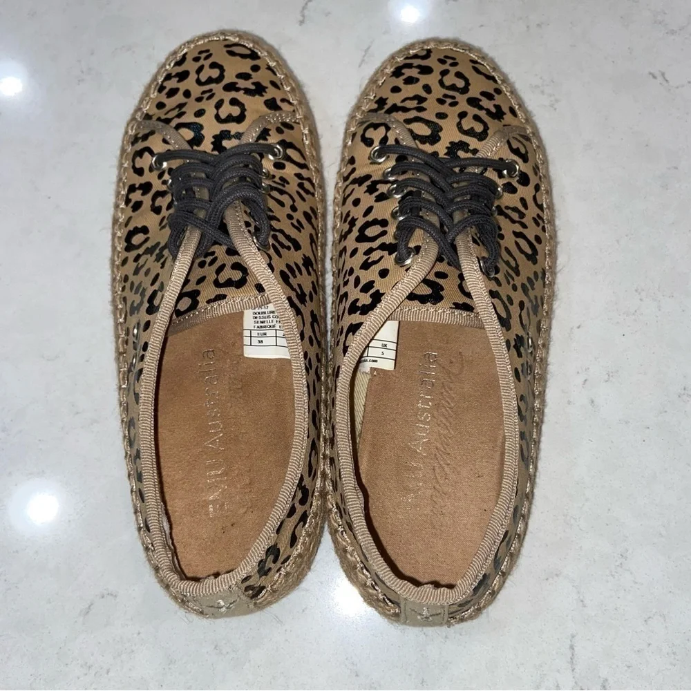 Emu Australia Agonis Espadrille Sneaker Leopard Canvas Size 7